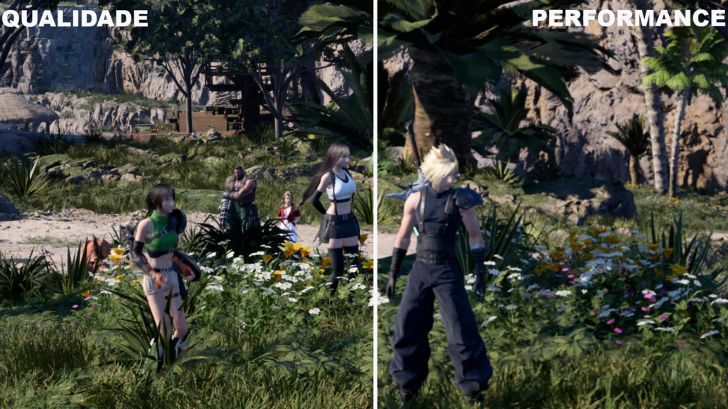 Final Fantasy VII Rebirth modo qualidade vs modo performance