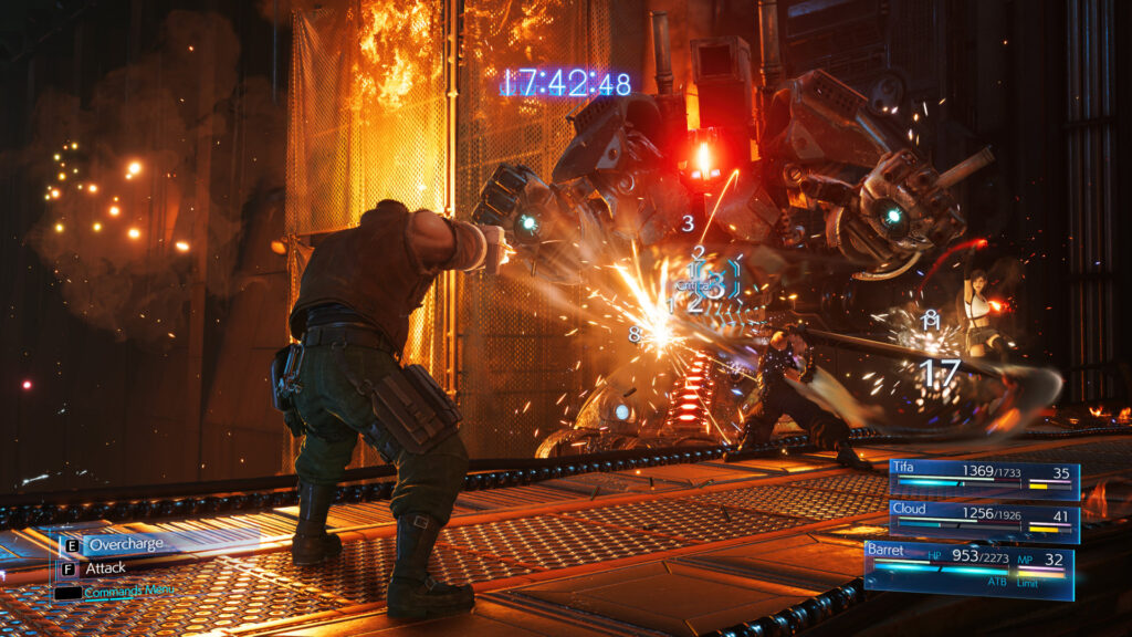Comabte em Final Fantasy VII Remake